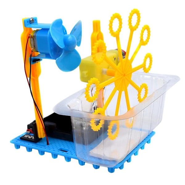 2x DIY Automatisk Bubbelmaskin Handmonterad Vetenskapsexperiment Leksaker