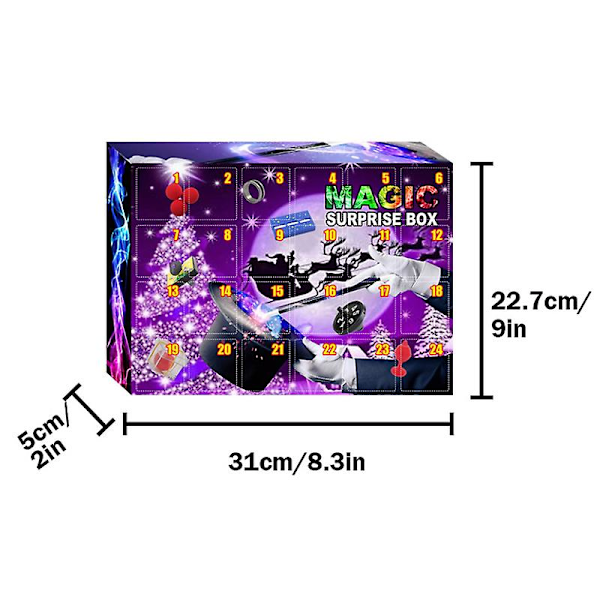 Magisk leketøy for barn - Julekalender med nedtelling, triks og magisk blindboks
