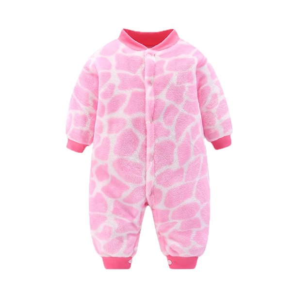 Nyfödd babykläder set mjukt spädbarn flickor jacka pojkar jumpsuit flanell baby romper baby jumpsuit kläder 0-18 månader Pink-stone 9M