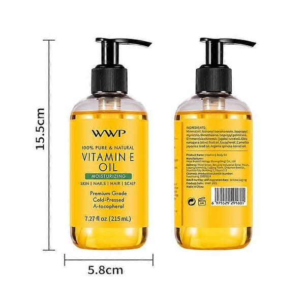 Vartalohieronta E-vitamiini vartaloöljyKosteuttava ja ravitseva vartaloöljy, kevyt ja helposti imeytyvä 1pc