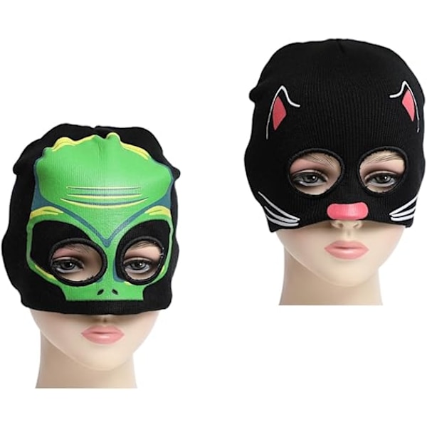 Halloween Balaclava Stickad Mössa Skräck Skelett Alien Huvudöverdrag Fest Semester Varm Mössa Helhuvud Skelett