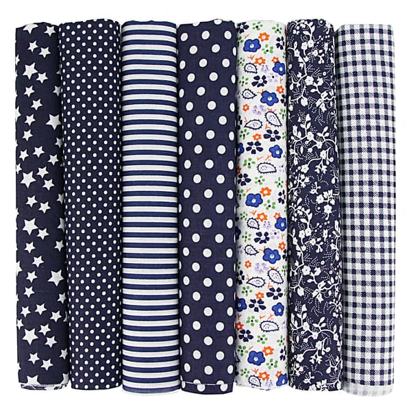 (Sort tone) Sæt med 7 stk. 50 x 50 cm Patchwork Bomuldsstof DIY Han