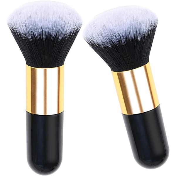 2 delar Powder Makeup Brush Stor Lös Powder Brush Platt Kabuki Brush Foundation Brush Blush Brush Foundation Makeup Brush