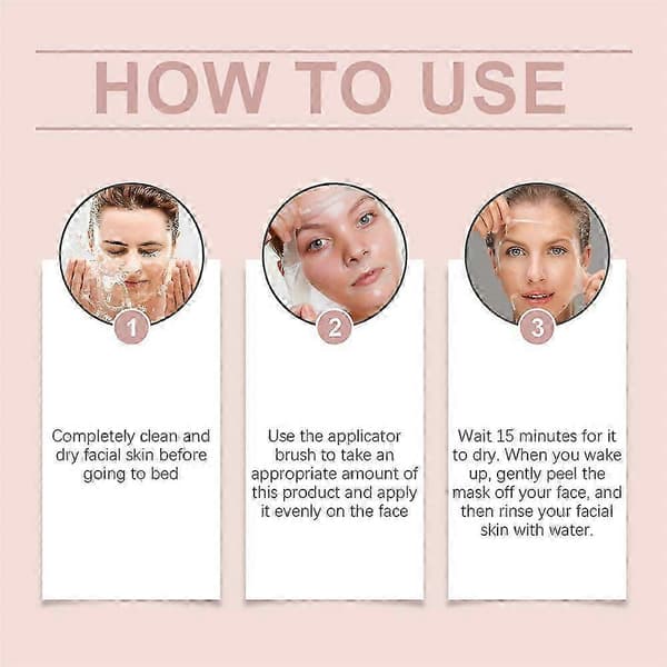 3-pack Kollagen Nattmask - Elasticitet Hydrering, Ingredienser 3pcs