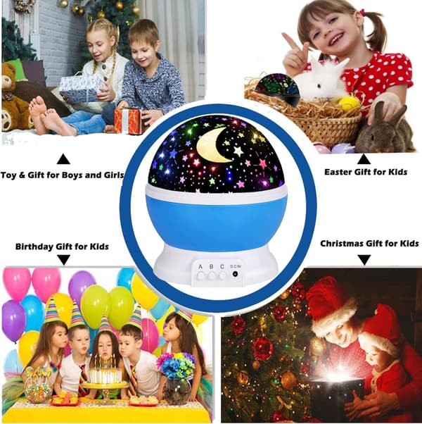 Stjerneprojektor til børneværelset - Selvlysende stjerner, jule- og fødselsdagsgaver, sensoriske lamper til børneværelsesindretning Blue Night Light