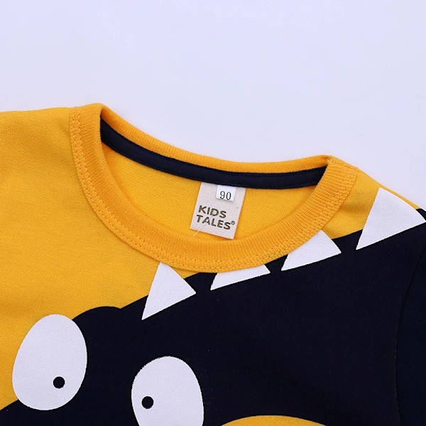 2023 Forår Efterår Børnetøj Rundhals T-shirt Baby Tegneserie Dinosaur Trøje Toddler Langærmet Base Shirt 1 7-8T