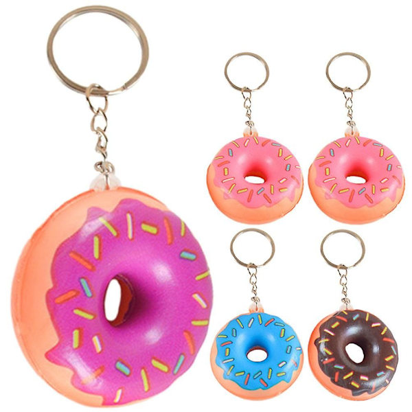 12 stk. Donut Nøglering Tegneserie Søde Nøgleringe Donut Formet Hængende Charm Tasker Charm Blandet Farve Picture 1