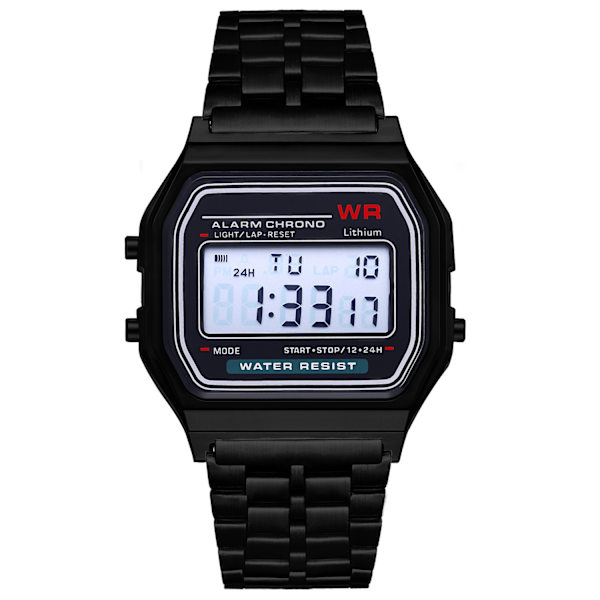 Eksplosive LED elektronisk ur WR F91W stålrem A159 Harajuku stil modeure multifunktionelt studenterur