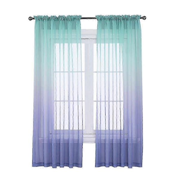 Faux Lin Gardin For Soverom Light blue 1.32*1.6m