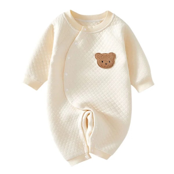 Baby efterårs tøj, 100% bomuld sæt til baby nyfødt, baby heldragt 0-12 måneder Beige 66cm