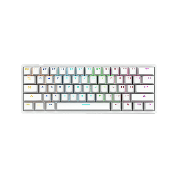 Trådbunden 60% Mekaniskt Speltangentbord RGB Bakgrundsbelyst Kompakt 61 Tangenter Mini Tangentbord Med Blå Brytare För Windows PC
