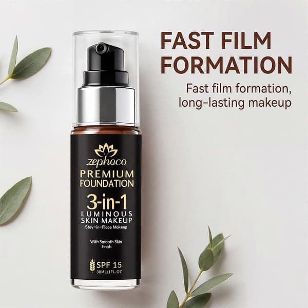 3-i-1 långvarig foundation, naturlig lätt basmakeup (30 ml) 2pcs