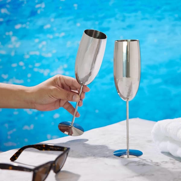 Champagneglas i rustfrit stål Champagne- og Proseccoglas - Sølv