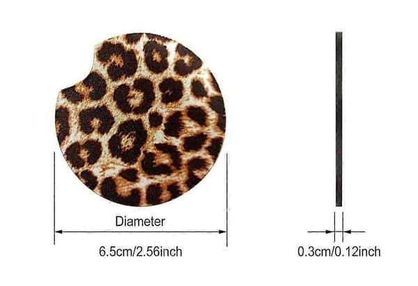 5 stk. Leopardprint Bilunderlag Gummiunderlag Absorberende Gummi Bilunderlag