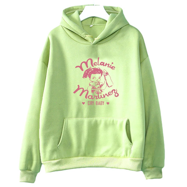 Dame Hoodies Sweatshirt Tegneserie Print Løse Tøj Kawaii Casual Tops light-green M