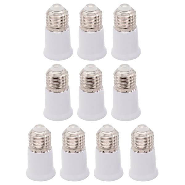 10-pack E27 to E27 LED Bulb Extender Flexible Lamp Extension Adapter (6.50X3.60X3.60CM, White)