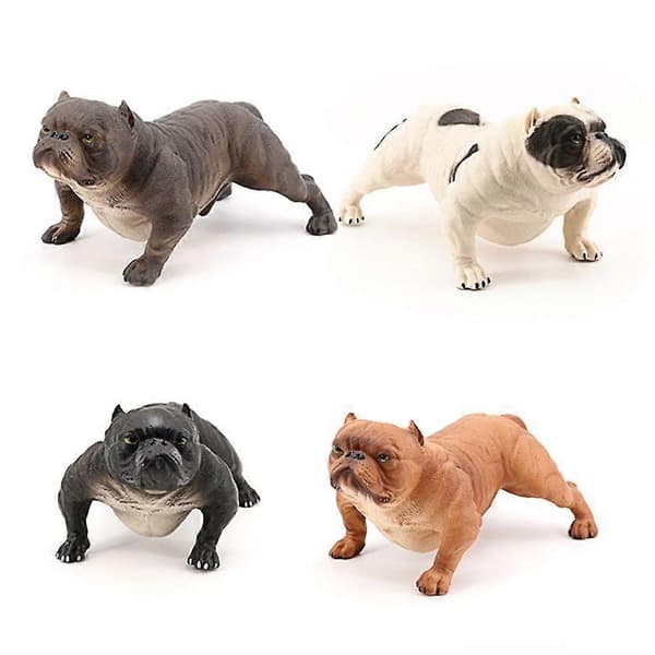 Realistisk Bully Hund PVC Dyre Solid Model Figur Børnelegetøj Borddekoration Grey