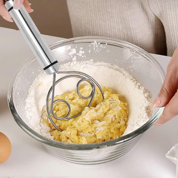 2 stk. eggvisp, manuell multifunksjonsmikser, enkel og dobbel ringmikser, mel- og eggmikser for matlaging og baking