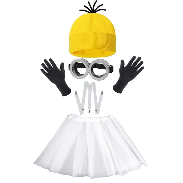 Minion Gul Rollspelskostym Set Barn Orange (utan tyllkjol)