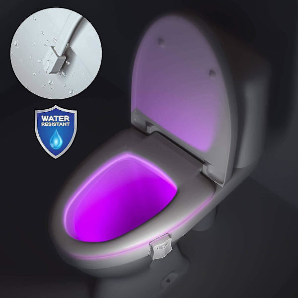 16 farver natlys - toilet natlys, automatisk bevægelsessensor lys til badeværelse toilet, glød skål natlys passer til ethvert toilet (multi-farve