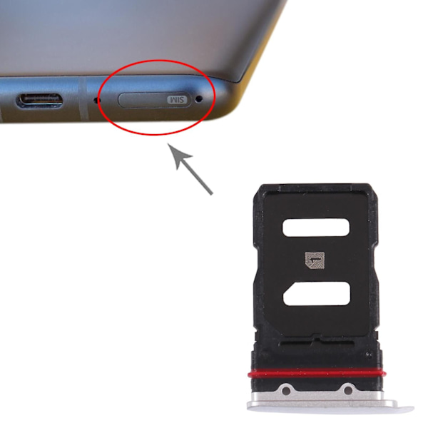 SIM-kortfack + SIM-kortfack för Asus Zenfone 8 Zs590ks Silver