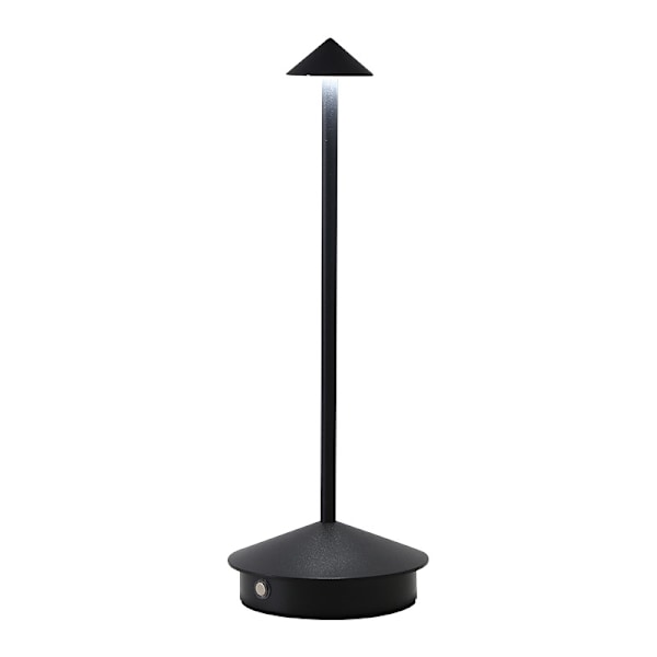 Aluminium LED Bordlampe med Dimmefunksjon, IP54 Beskyttelse, Innendørs/Utendørs Bruk, H29cm, EU-Plugg - Svart