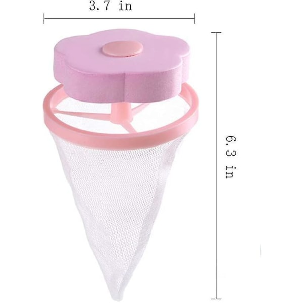 4 stk. fnugfanger til vaskemaskine, fjerner kæledyrshår fra vaskemaskinen, genanvendelig flydende fnugpose i nylonnet