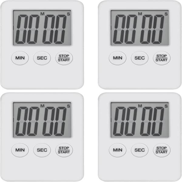 4 st digital kökstimer Mini magnetisk kökstimer LED-räknare