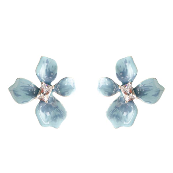 Diamantbesatte, dryppende blomsterøreringe, blå iris-stil, sofistikerede og elegante, perfekte til hverdagsbrug.