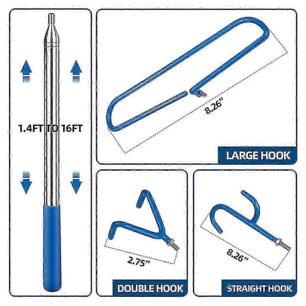Disc Golf Retriever with 3 Hooks, Telescopic Disc Golf Accessory Tool Extendable Grabber 1 white A 50g