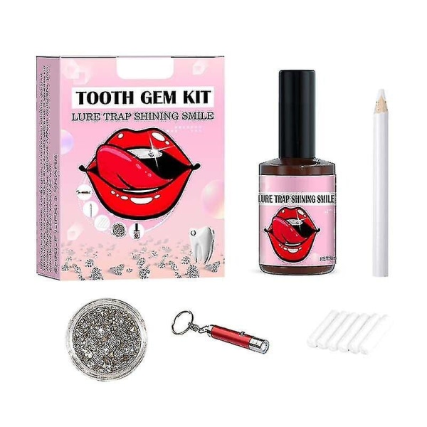 Tooth Gem Kit, Gjør det selv tann Gem Kit med herdelys og lim