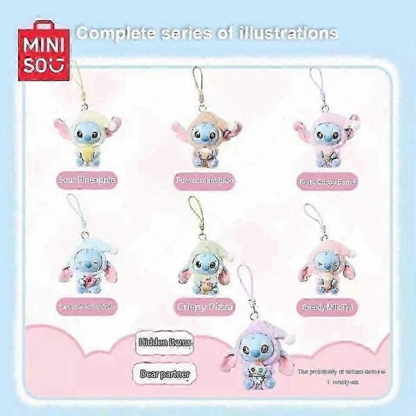 Ny Miniso Stitch Spis Noget Før Søvn Serien Vinyl Figur Blind Box