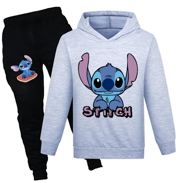 Pige Cartoon Hoodie Sæt Børn Prinsesse Hættetrøje Trøje Casual Langærmet Tøj Sæt til 4-13 År E 130CM