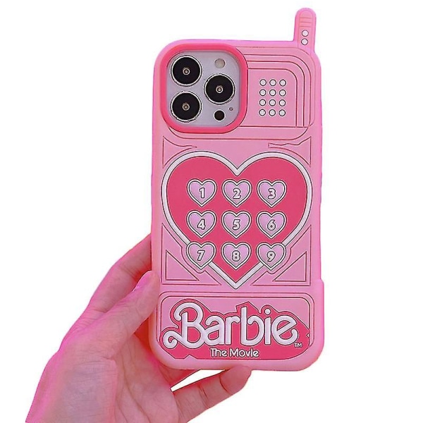 Silikon 3d Love Heart Candy Pink phone case för Iphone 11 12 13 14 15 iphone13 pro