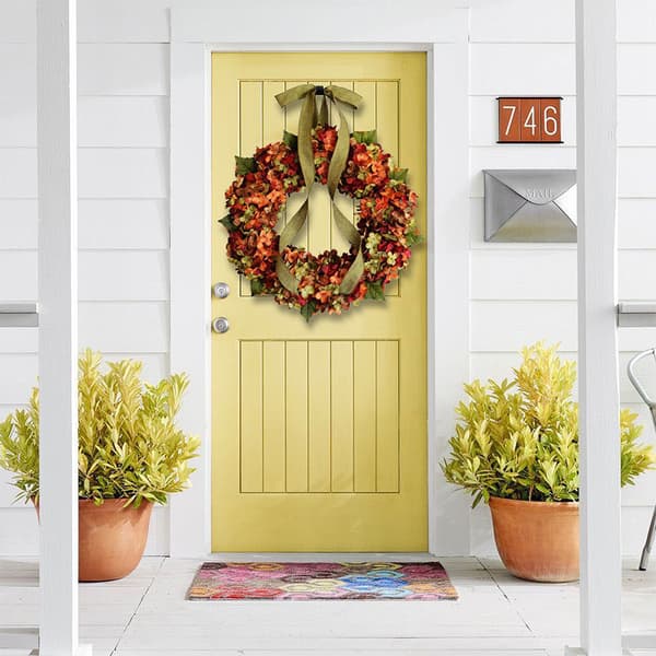 Hanging Autumn Decorations Hydrangea Wreath Decoration for Party Garden