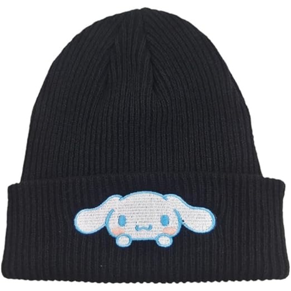 Søt tegneserie beanie myk varm strikket lue høst og vinter damer jenter pullover lue E
