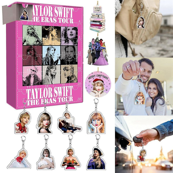 Julfest Taylor Swift The Eras Tour Hängande prydnader Adventskalender,24 dagars nedräkningskalenderpresenter