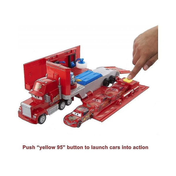 Bilar Leksaker Transforming Mack Playset, 2-i-1 Toy Truck Tune-up Station med launcher, Lift Abd Mer