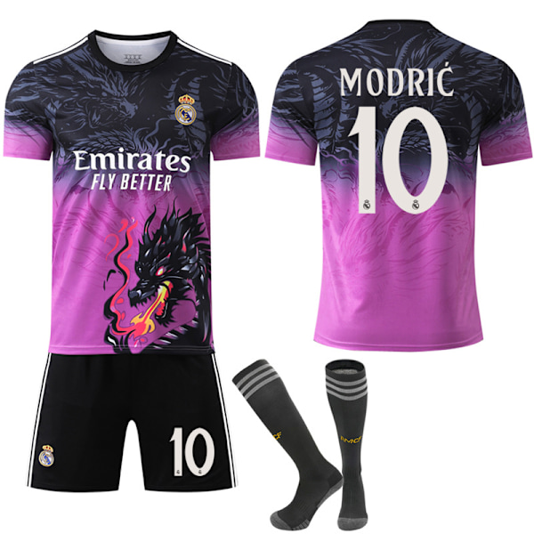 2024-2025 Real Madrid Dragon Juhlavuoden Jalkapallopaita Lapset Aikuiset Sukkien Kanssa Nro.10 Modric No.10 Modric 20