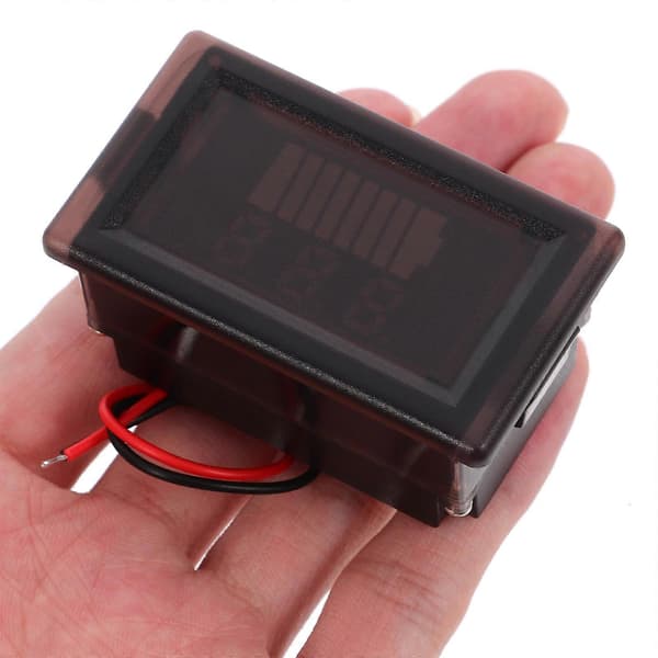 Batterispenningsmåler for batterispenningsdisplaymonitor 12-60V i svart