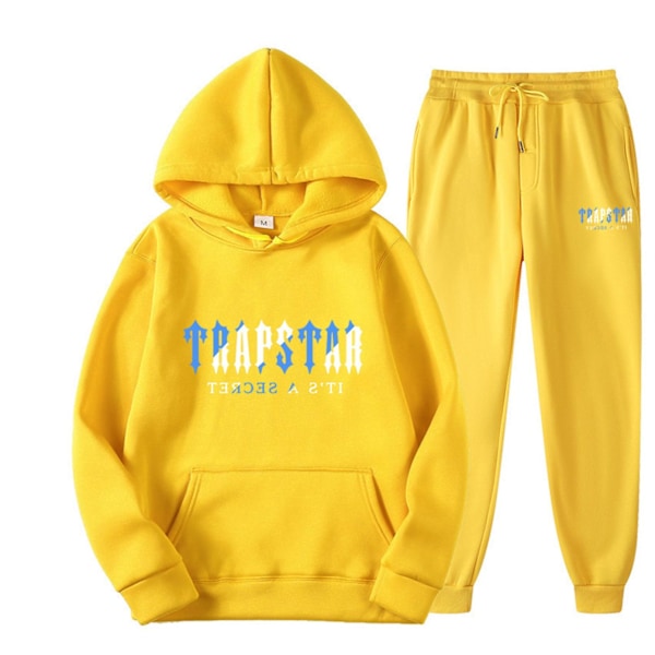 Joggingset för Män, Träningsset, Huvtröja, Sportkläder, Långärmad, Tröja, Byxor, Sportkläder, Casual, Sport, Gul, L yellow l