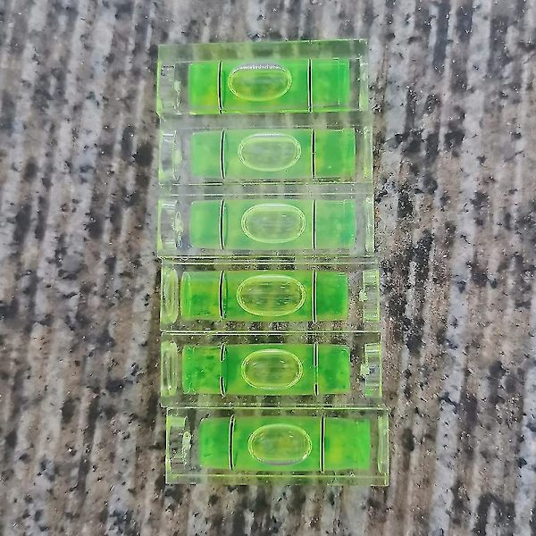 6st Mini Bubble Vattenpass 10x10x29mm Fyrkantiga nivåer för väggramar Konstskärmar Hängande Rv Trip