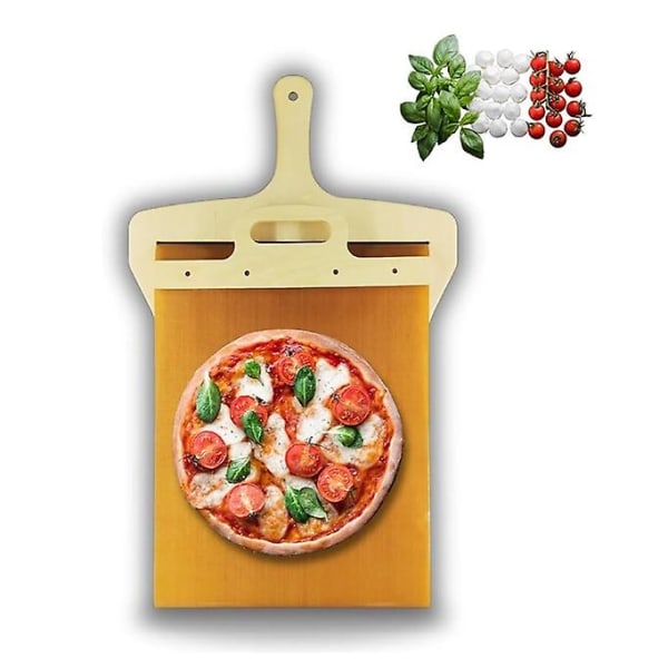 Glidande pizzaskal Pizzaskalet som överför Pizza Perfectl, Pizzapaddel med handtag, Pizzaspaddel