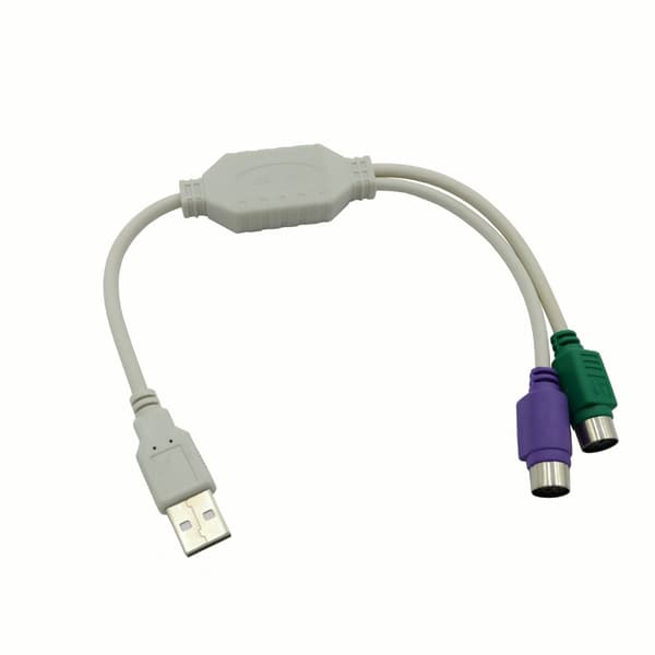 USB-2x PS2-muunninsovitin jakajakaapeli PS2-näppäimistölle ja hiirelle null - 1pc 0.04