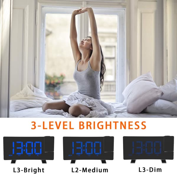 Projection Clock Radio, 180° Ceiling Projection Alarm Clock