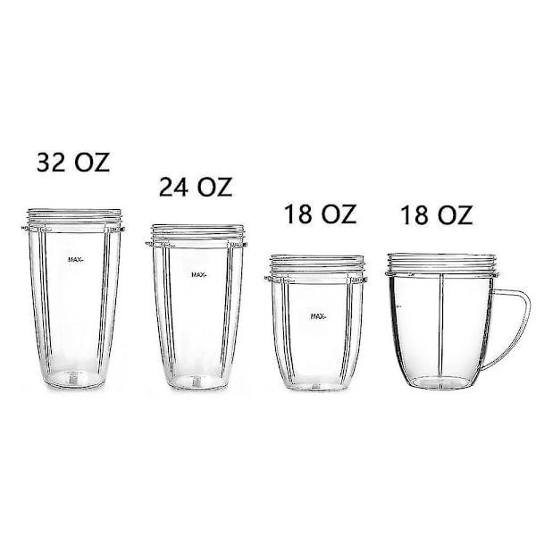 Ersättningskopp för Nutribullet 18/24/32oz för Nutri Bullet 600W och 900W 18OZ with Handle