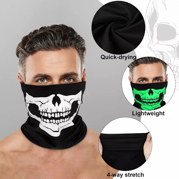 Halloween-kostym för vuxna, skelett som lyser i mörkret Negro L