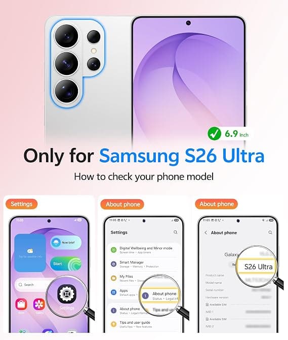 FNTCASE for Samsung Galaxy S26 Ultra Case with Screen Protector, MagSafe Compatible, Translucent Matte, Full Camera Protection, Shockproof Light purple
