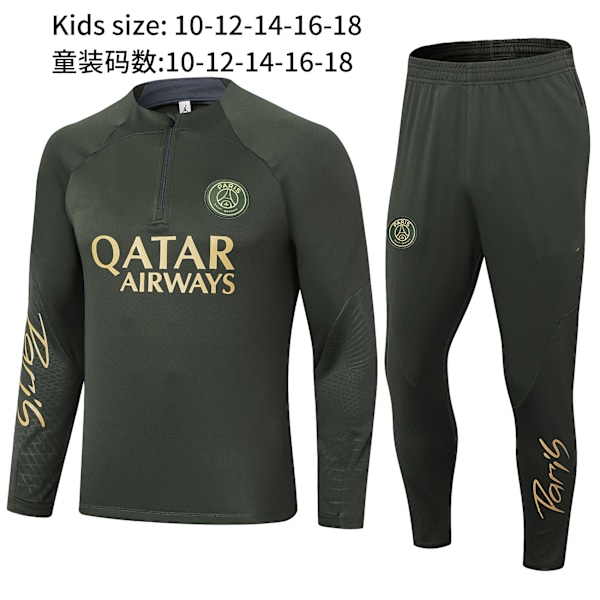 Ny Paris Frankrike Portugal Mbappe Messi langermet treningsdress fotballuniform dress ytterjakke barneklær 38 XL