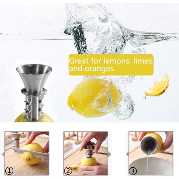Rustfrit stål Manuel Citruspresser, Juicepresser & Citronhælder